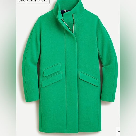 J. Crew Green Cocoon Coat - Picture 2 of 12